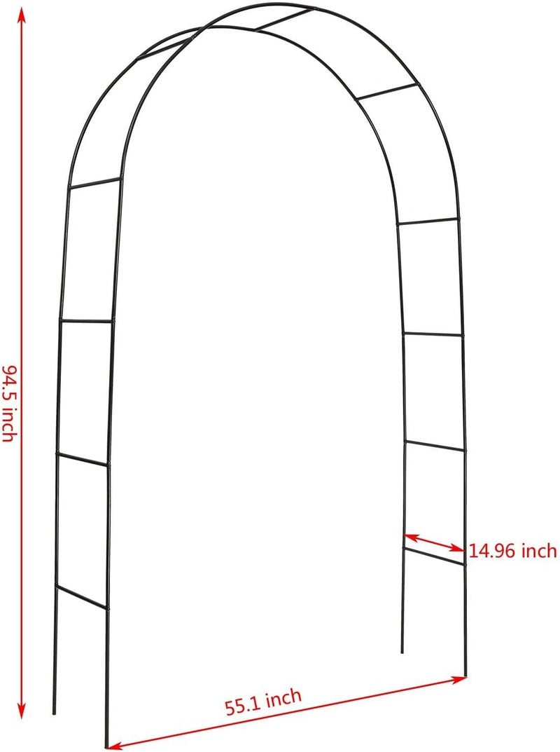 DOEWORKS Wedding Arch Stand, Party Show Backdrop Arch Frame, Garden Metal Arborwith Round Top, 7'9'' High x 4'7''Wide - Image 4